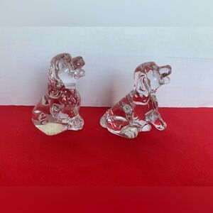 PRINCESS HOUSE Pets Crystal Dogs Puppies Figurines 24% Lead Crystal - Lot of 2